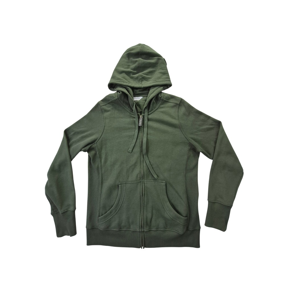 Peloton Mens Full Zip Hoodie Medium Olive Green Fleece Logo Sweatshirt